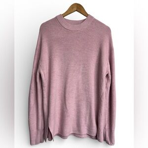 Lululemon Merino Wool Ribbed Crewneck Sweater Pink Peony Size 8